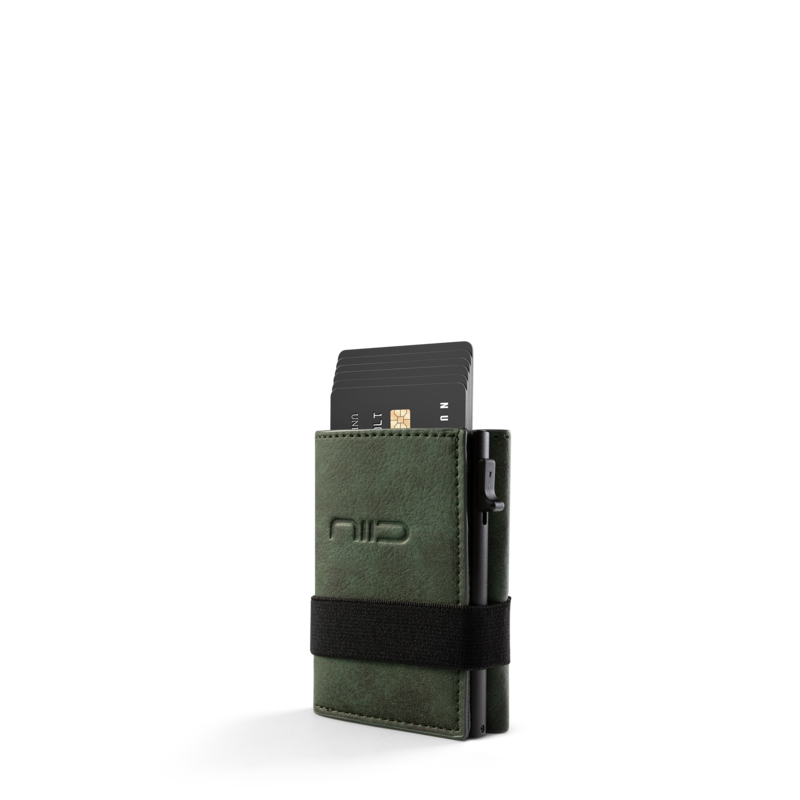 NIID Slide II Vegan Leather Mini Wallet Dark Green