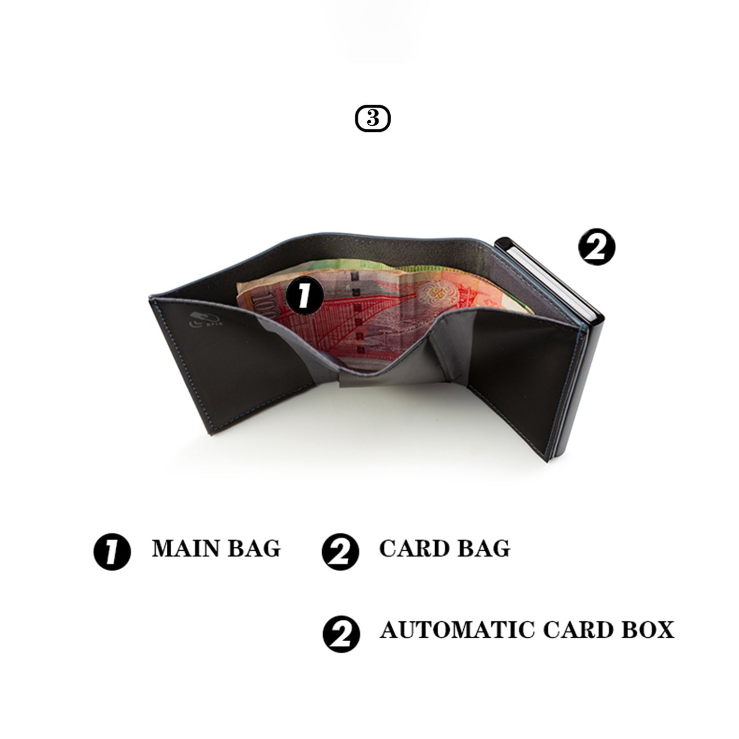 NIID Slide II Vegan Leather Mini Wallet Grey 